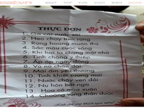 Đố nhịn được cười trước tờ thực đơn có một không hai này