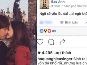 Liên tục đăng status đầy ẩn ý, fan nghi Bảo Anh gặp trục trặc tình cảm với Hồ Quang Hiếu