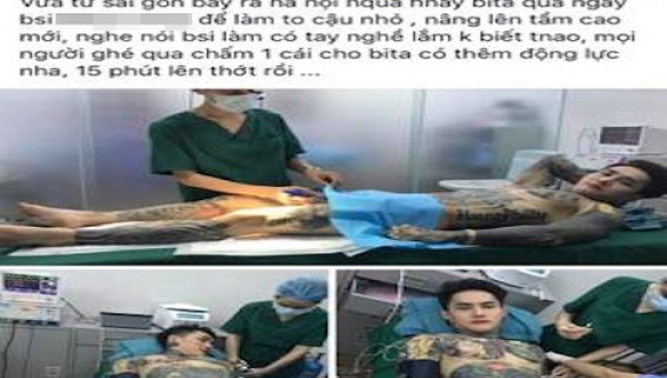 Hot boy xăm trổ gây choáng khi bất ngờ “nâng cấp” cậu nhỏ