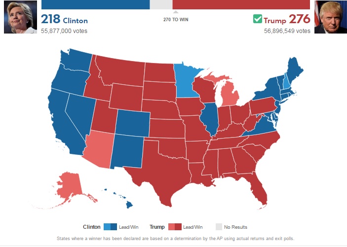 Địa chấn ở Mỹ: Trump thắng cử tổng thống, áp đảo Clinton - 3