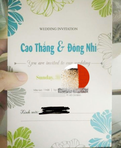 su that ve thiep cuoi cua dong nhi, ong cao thang hinh anh 1