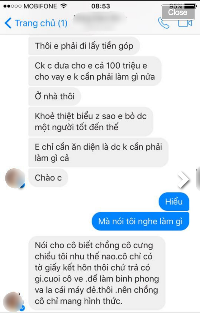 Ngỡ đùa mà thật: Bồ nhí của chồng nhắn tin hăm doạ, dằn mặt người thân của vợ - Ảnh 6.