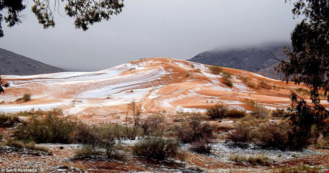 tuyết rơi ở Sahara