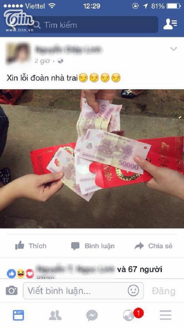 Xôn xao đám hỏi đội nhà gái ‘rút lõi’ lì xì chỉ để lại một nửa số tiền