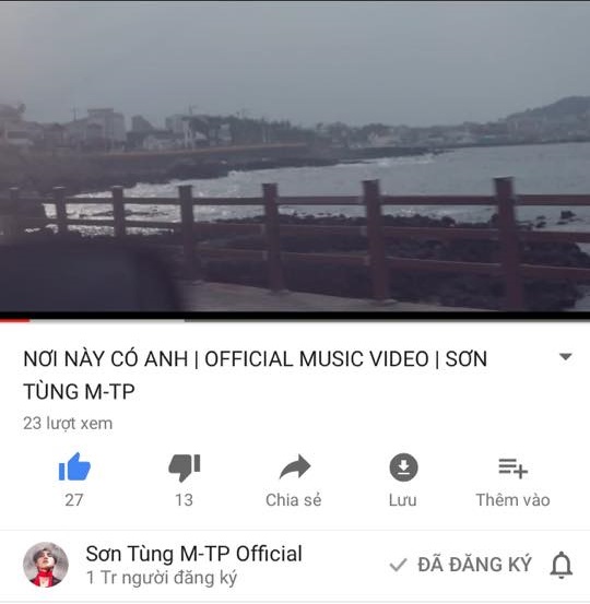 "Nơi này có anh" của Sơn Tùng "đánh sập" bộ đếm của Youtube