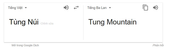 Thử lên Google dịch từ ‘Tùng Núi’ sang Tiếng Anh và cái kết bất ngờ