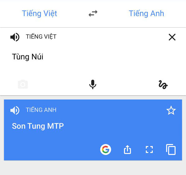 Thử lên Google dịch từ ‘Tùng Núi’ sang Tiếng Anh và cái kết bất ngờ